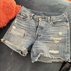 End of summer sale! Distressed Levi 501 denim cut-off shorts
